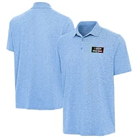 Men's Antigua Heather Powder Blue NASCAR Mexico Series Race Par 3 Polo