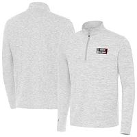 Men's Antigua Gray NASCAR Mexico Series Race Cause Quarter-Zip Jacket