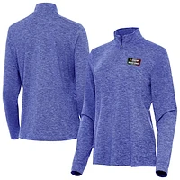 Women's Antigua Heather Royal NASCAR Mexico Series Race Mentor Quarter-Zip Jacket