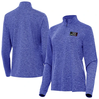 Women's Antigua Heather Royal NASCAR Mexico Series Race Mentor Quarter-Zip Jacket