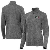 Women's Antigua Heather NASCAR Mexico Series Race Mentor Quarter-Zip Jacket