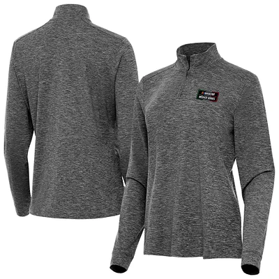 Women's Antigua Heather NASCAR Mexico Series Race Mentor Quarter-Zip Jacket