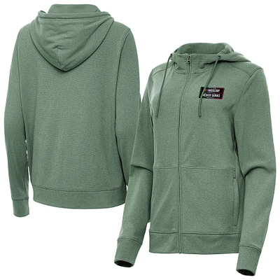 Women's Antigua Hunter Green NASCAR Mexico Series Race Seeker Full-Zip Hoodie
