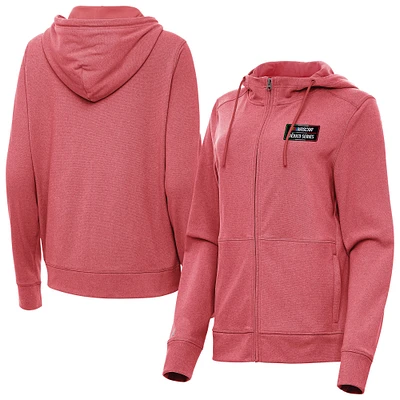 Women's Antigua Heather NASCAR Mexico Series Race Seeker Full-Zip Hoodie