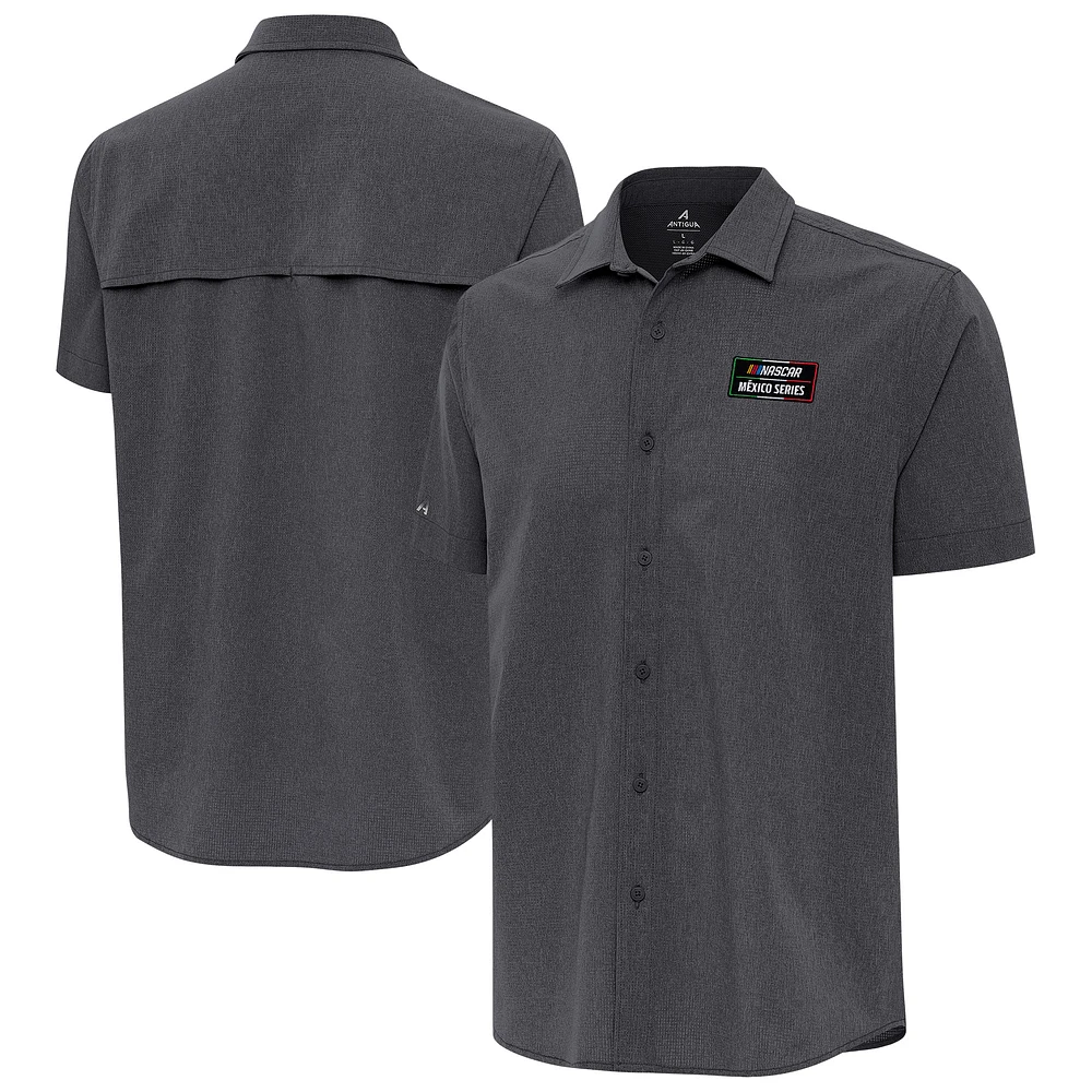 Men's Antigua NASCAR Mexico Series Race Activate Button-Up Short Sleeve Shirt