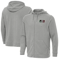 Men's Antigua Heather NASCAR Mexico Series Race Effortless Full-Zip Hoodie