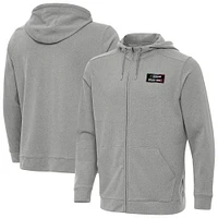 Men's Antigua Heather NASCAR Mexico Series Race Effortless Full-Zip Hoodie
