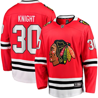 Men's Fanatics Spencer Knight Red Chicago Blackhawks Home Breakaway Jersey