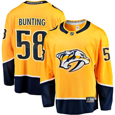 Men's Fanatics Michael Bunting Gold Nashville Predators Home Breakaway Jersey