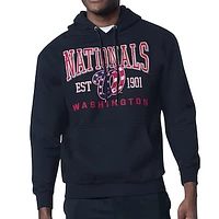 Men's Starter  Navy Washington Nationals Distressed Fleece Pullover Hoodie