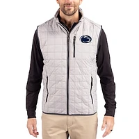 Men's Cutter & Buck  Gray Penn State Nittany Lions Rainier Eco Insulated PrimaLoft Full-Zip Puffer Vest