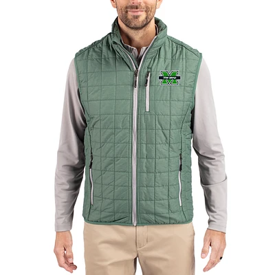 Men's Cutter & Buck  Hunter Green Marshall Thundering Herd Rainier Eco Insulated PrimaLoft Full-Zip Puffer Vest