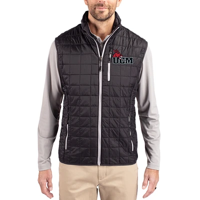 Men's Cutter & Buck  Black Central Missouri Mules Rainier Eco Insulated PrimaLoft Full-Zip Puffer Vest