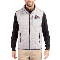 Men's Cutter & Buck  Gray Fresno State Bulldogs Rainier Eco Insulated PrimaLoft Full-Zip Puffer Vest