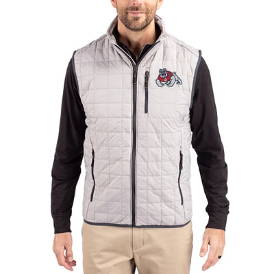 Men's Cutter & Buck Fresno State Bulldogs Rainier Eco Insulated PrimaLoft Full-Zip Puffer Vest