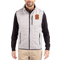 Men's Cutter & Buck  Gray Syracuse Orange Rainier Eco Insulated PrimaLoft Full-Zip Puffer Vest