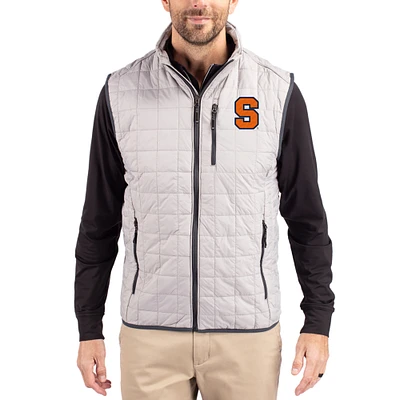 Men's Cutter & Buck  Gray Syracuse Orange Rainier Eco Insulated PrimaLoft Full-Zip Puffer Vest
