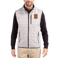 Men's Cutter & Buck  Gray Syracuse Orange Rainier Eco Insulated PrimaLoft Full-Zip Puffer Vest