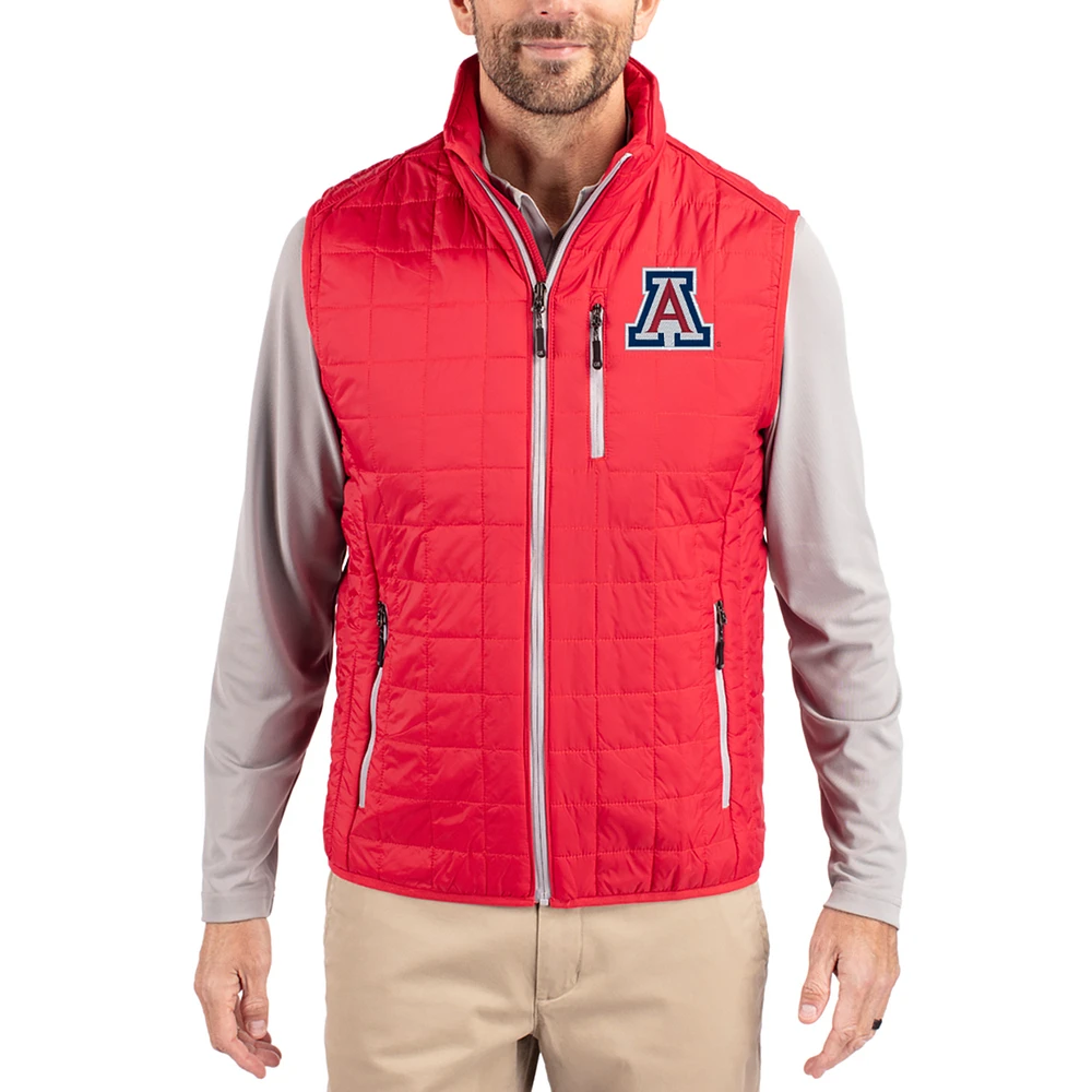 Men's Cutter & Buck  Red Arizona Wildcats Rainier Eco Insulated PrimaLoft Full-Zip Puffer Vest