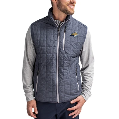 Men's Cutter & Buck  Anthracite Montana State Bobcats Rainier Eco Insulated PrimaLoft Full-Zip Puffer Vest