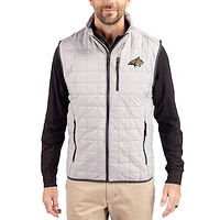 Men's Cutter & Buck  Gray Montana State Bobcats Rainier Eco Insulated PrimaLoft Full-Zip Puffer Vest