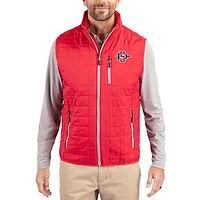 Men's Cutter & Buck San Diego State Aztecs Rainier Eco Insulated PrimaLoft Full-Zip Puffer Vest