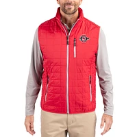 Men's Cutter & Buck San Diego State Aztecs Rainier Eco Insulated PrimaLoft Full-Zip Puffer Vest