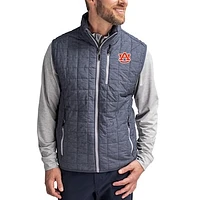Men's Cutter & Buck  Anthracite Auburn Tigers Rainier Eco Insulated PrimaLoft Full-Zip Puffer Vest