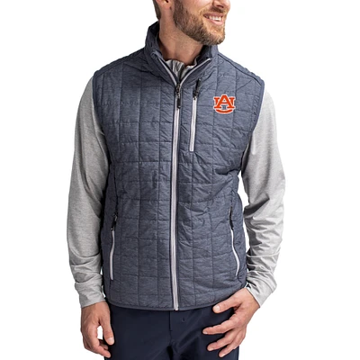 Men's Cutter & Buck  Anthracite Auburn Tigers Rainier Eco Insulated PrimaLoft Full-Zip Puffer Vest