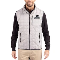 Men's Cutter & Buck  Gray Providence Friars Rainier Eco Insulated PrimaLoft Full-Zip Puffer Vest