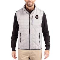 Men's Cutter & Buck  Gray South Carolina Gamecocks Rainier Eco Insulated PrimaLoft Full-Zip Puffer Vest