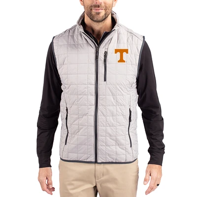 Men's Cutter & Buck  Gray Tennessee Volunteers Rainier Eco Insulated PrimaLoft Full-Zip Puffer Vest