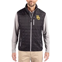 Men's Cutter & Buck  Black Baylor Bears Rainier Eco Insulated PrimaLoft Full-Zip Puffer Vest
