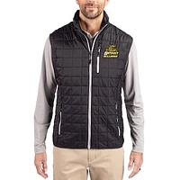 Men's Cutter & Buck  Black Bryant Bulldogs Rainier Eco Insulated PrimaLoft Full-Zip Puffer Vest
