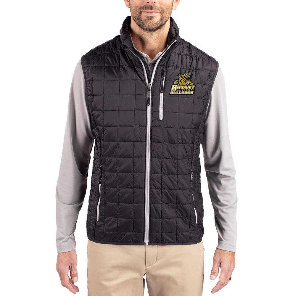 Men's Cutter & Buck Black Bryant Bulldogs Rainier Eco Insulated PrimaLoft Full-Zip Puffer Vest