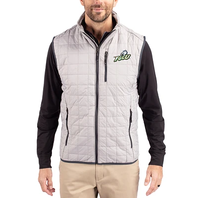 Men's Cutter & Buck  Gray Florida Gulf Coast Eagles Rainier Eco Insulated PrimaLoft Full-Zip Puffer Vest