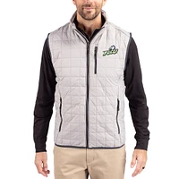 Men's Cutter & Buck  Gray Florida Gulf Coast Eagles Rainier Eco Insulated PrimaLoft Full-Zip Puffer Vest