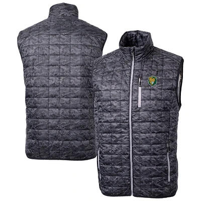 Men's Cutter & Buck  Black Southeastern Louisiana Lions Rainier PrimaLoft Camo Full-Zip Puffer Vest