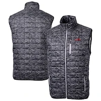 Men's Cutter & Buck  Black Jacksonville State Gamecocks Rainier PrimaLoft Camo Full-Zip Puffer Vest