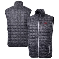Men's Cutter & Buck  Black Jacksonville State Gamecocks Rainier PrimaLoft Camo Full-Zip Puffer Vest