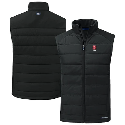 Men's Cutter & Buck NC State Wolfpack Evoke Hybrid Eco Softshell Recycled Full-Zip Vest