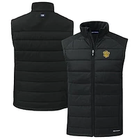 Men's Cutter & Buck Black Missouri Tigers Evoke Hybrid Eco Softshell Recycled Full-Zip Vest
