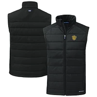 Men's Cutter & Buck Black Missouri Tigers Evoke Hybrid Eco Softshell Recycled Full-Zip Vest
