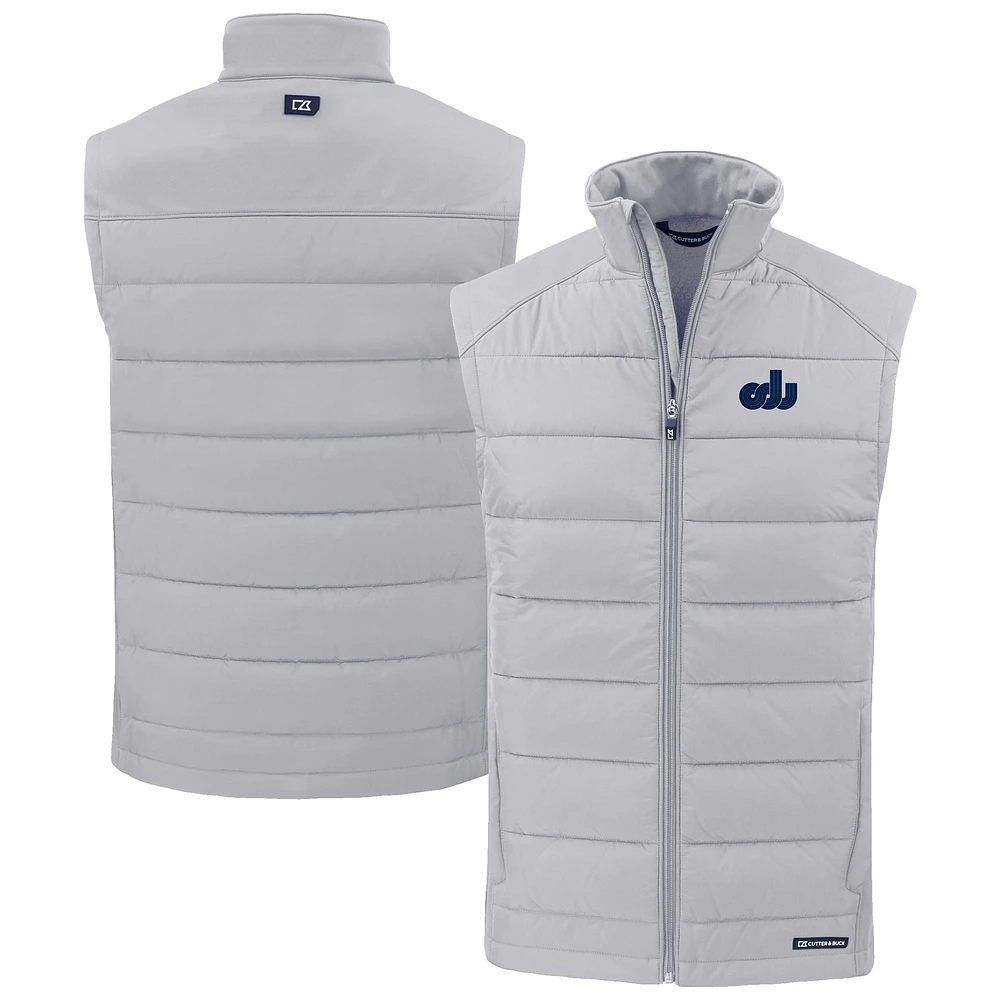 Men's Cutter & Buck Gray Old Dominion Monarchs Evoke Hybrid Eco Softshell Recycled Full-Zip Vest