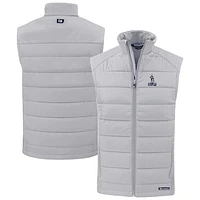 Men's Cutter & Buck Gray Northern Arizona Lumberjacks Evoke Hybrid Eco Softshell Recycled Full-Zip Vest