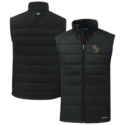 Men's Cutter & Buck Florida State Seminoles Evoke Hybrid Eco Softshell Recycled Full-Zip Vest