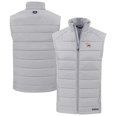 Men's Cutter & Buck Clemson Tigers Evoke Hybrid Eco Softshell Recycled Full-Zip Vest