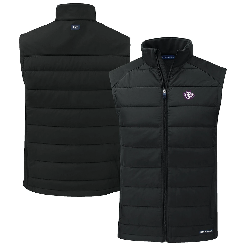 Men's Cutter & Buck TCU Horned Frogs Evoke Hybrid Eco Softshell Recycled Full-Zip Vest