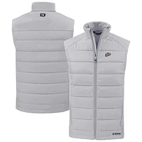 Men's Cutter & Buck Gray UTEP Miners Evoke Hybrid Eco Softshell Recycled Full-Zip Vest