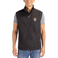 Men's Cutter & Buck Black Virginia Tech Hokies Charter Eco Recycled Full-Zip Vest